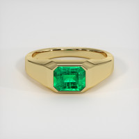 1.01 Ct. Emerald Ring, 18K Yellow Gold 1
