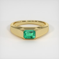 0.94 Ct. Emerald Ring, 18K Yellow Gold 1