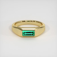 0.97 Ct. Emerald Ring, 18K Yellow Gold 1
