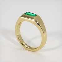 0.97 Ct. Emerald Ring, 18K Yellow Gold 2
