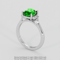 2.99 Ct. Tsavorite Garnet Ring, Platinum 950 2