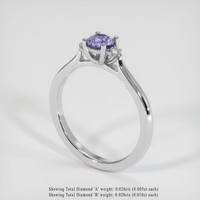 0.43 Ct. Purple Sapphire Ring, Platinum 950 2