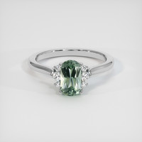 1.87 Ct. Green Sapphire Ring, Platinum 950 1