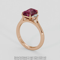 2.80 Ct. Red Garnet Ring, 14K Rose Gold 2