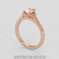 0.95 Ct. Padparadscha Sapphire Ring, 14K Rose Gold 2
