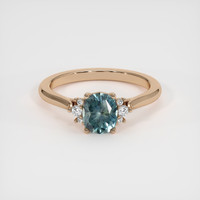 1.19 Ct. Greenish Blue Sapphire Ring, 14K Rose Gold 1