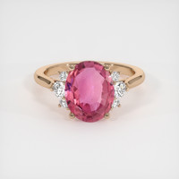3.06 Ct. Padparadscha Sapphire Ring, 18K Rose Gold 1