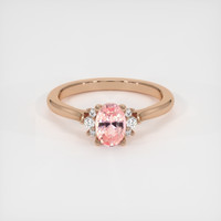 1.12 Ct. Padparadscha Sapphire Ring, 18K Rose Gold 1