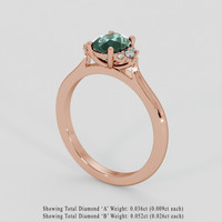 1.20 Ct. Bluish Green Sapphire Ring, 18K Rose Gold 2