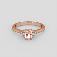 0.95 Ct. Padparadscha Sapphire Ring, 18K Rose Gold 1