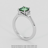 1.17 Ct. Green Sapphire Ring, Silver 2