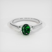 0.72 Ct. Green Chrome Tourmaline Ring, 10K White Gold 1