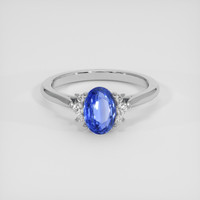 1.14 Ct. Blue Sapphire Ring, 10K White Gold 1