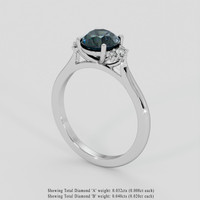 1.04 Ct. Bluish Green Sapphire Ring, 10K White Gold 2