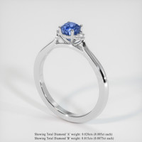 0.59 Ct. Blue Sapphire Ring, 10K White Gold 2