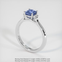 1.05 Ct. Blue Sapphire Ring, 10K White Gold 2