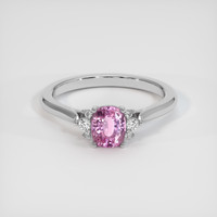 1.41 Ct. Pink Sapphire Ring, 14K White Gold 1