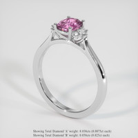 1.41 Ct. Pink Sapphire Ring, 14K White Gold 2