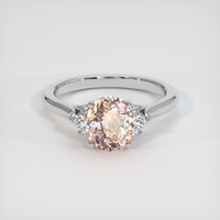1.77 Ct. Padparadscha Sapphire Ring, 14K White Gold 1