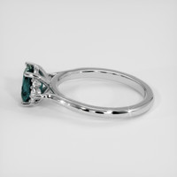1.36 Ct. Bluish Green Sapphire Ring, 14K White Gold 4