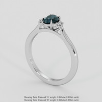 1.03 Ct. Bluish Green Sapphire Ring, 14K White Gold 2