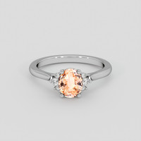 1.20 Ct. Padparadscha Sapphire Ring, 14K White Gold 1