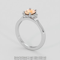 1.20 Ct. Padparadscha Sapphire Ring, 14K White Gold 2