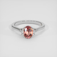 1.21 Ct. Padparadscha Sapphire Ring, 14K White Gold 1