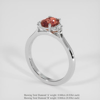 1.21 Ct. Padparadscha Sapphire Ring, 14K White Gold 2