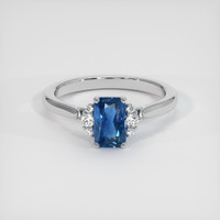 0.96 Ct. Sapphire Ring, 14K White Gold 1