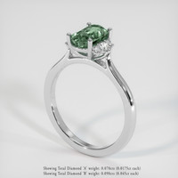 1.87 Ct. Green Sapphire Ring, 14K White Gold 2