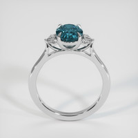 2.00 Ct. Greenish Blue Sapphire Ring, 18K White Gold 3
