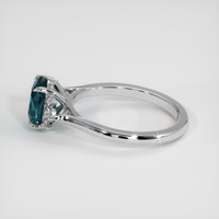 2.00 Ct. Greenish Blue Sapphire Ring, 18K White Gold 4
