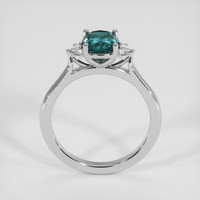 1.36 Ct. Bluish Green Sapphire Ring, 18K White Gold 3