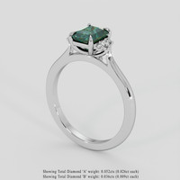 1.29 Ct. Bluish Green Sapphire Ring, 18K White Gold 2