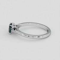 1.03 Ct. Bluish Green Sapphire Ring, 18K White Gold 4