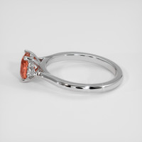1.00 Ct. Padparadscha Sapphire Ring, 18K White Gold 4