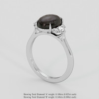 3.84 Ct. Black Sapphire Ring, 18K White Gold 2