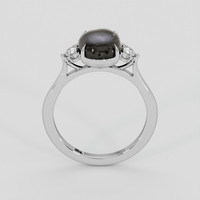 3.84 Ct. Black Sapphire Ring, 18K White Gold 3