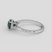 1.04 Ct. Bluish Green Sapphire Ring, 18K White Gold 4