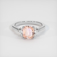 1.58 Ct. Padparadscha Sapphire Ring, 18K White Gold 1