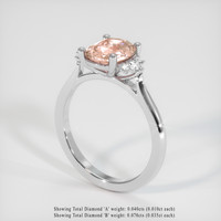 1.58 Ct. Padparadscha Sapphire Ring, 18K White Gold 2