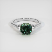 2.14 Ct. Green Sapphire Ring, 18K White Gold 1