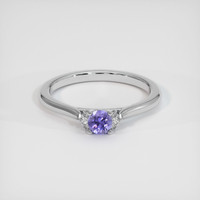 0.32 Ct. Purple Sapphire Ring, 18K White Gold 1