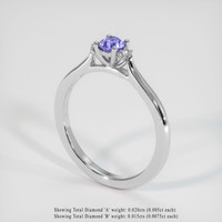 0.32 Ct. Purple Sapphire Ring, 18K White Gold 2