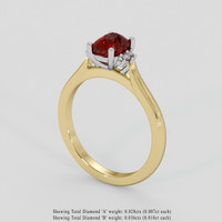 1.01 Ct. Ruby Ring, 14K White & Yellow 2