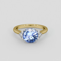 2.51 Ct. Blue Sapphire Ring, 14K White & Yellow 1