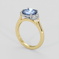 2.51 Ct. Blue Sapphire Ring, 14K White & Yellow 2