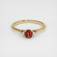 0.78 Ct. Orangish Red Ruby Ring, 10K Yellow Gold 1