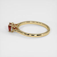 0.78 Ct. Orangish Red Ruby Ring, 10K Yellow Gold 4
